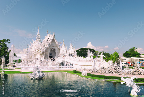 Amazing buddhist temple - white temple - Wat Rong Khun- Chiang Rai photo