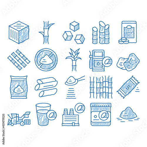 Sugar Cane Agriculture icon hand drawn illustration