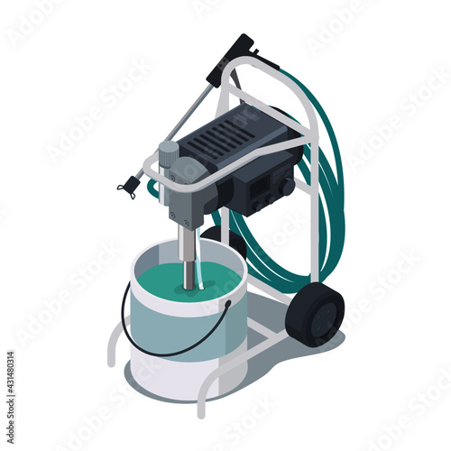 airless paint spray machine isometric 3d
