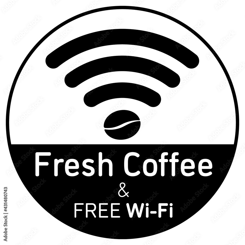 Fresh coffee, Free wi-fi, Coffee Bean signage Fresh coffee, Free wi-fi, Coffee Bean signage