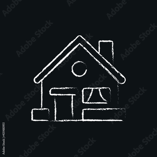 House chalk icon. Real estate. Black silhouette symbol. Vector isolated illustration