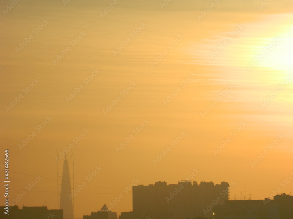 Fototapeta premium sunset in the big city