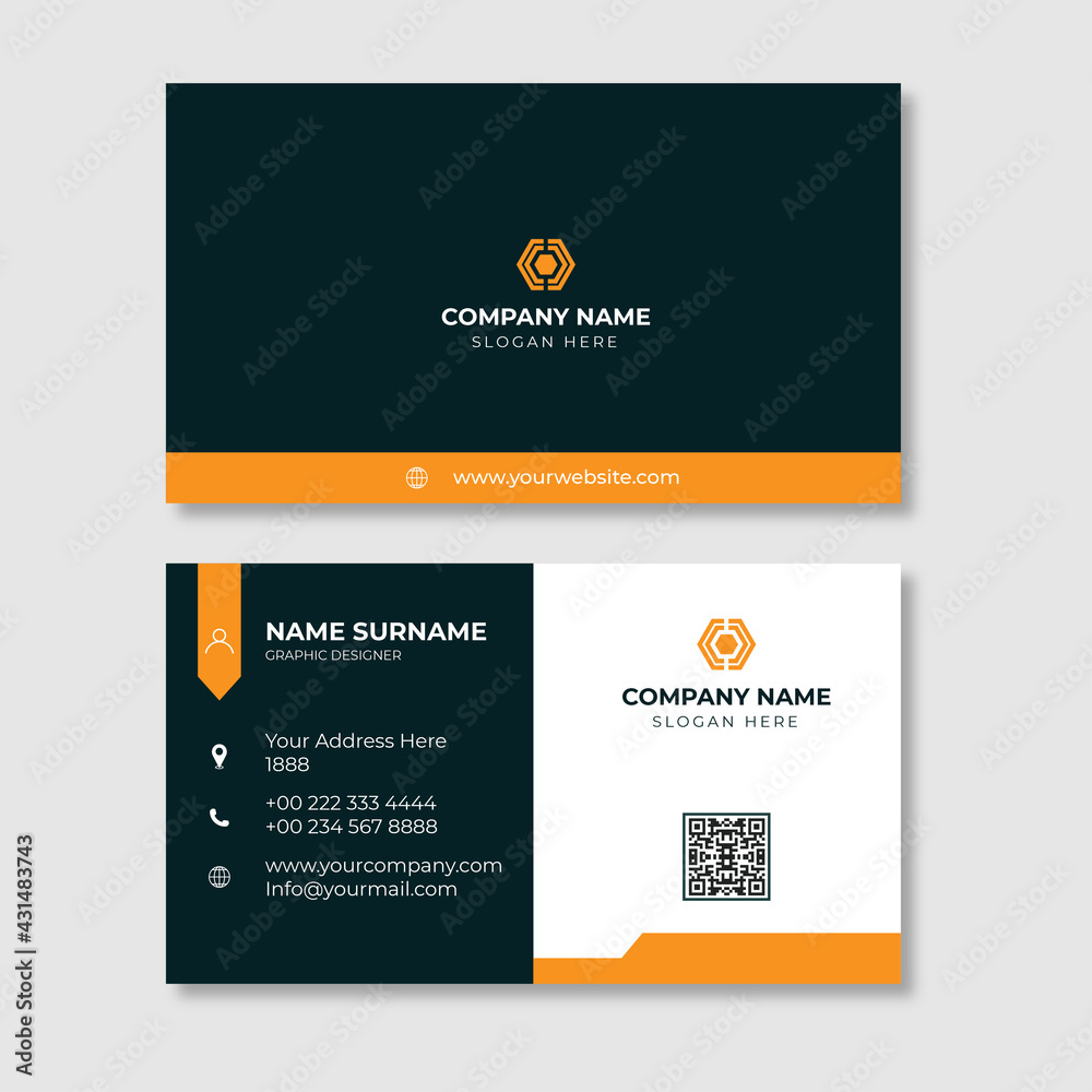 Modern simple clean professional business card template