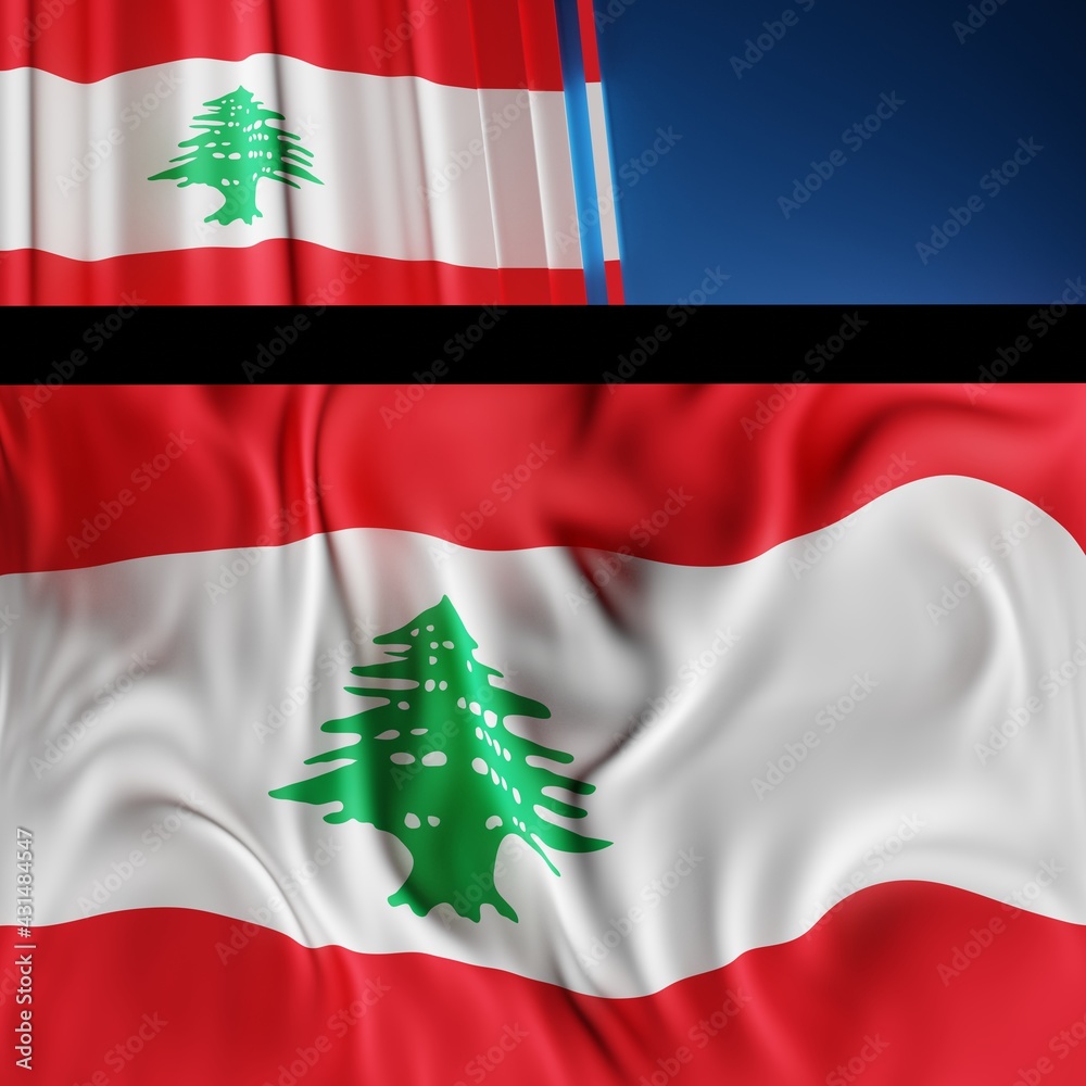 Naklejka premium Abstract Lebanon Flag 3D Render (3D Artwork)