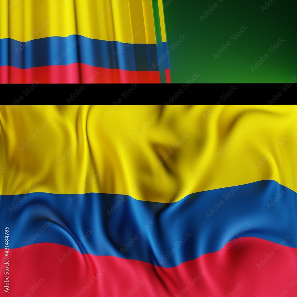 Naklejka premium Abstract Colombia Flag 3D Render (3D Artwork)