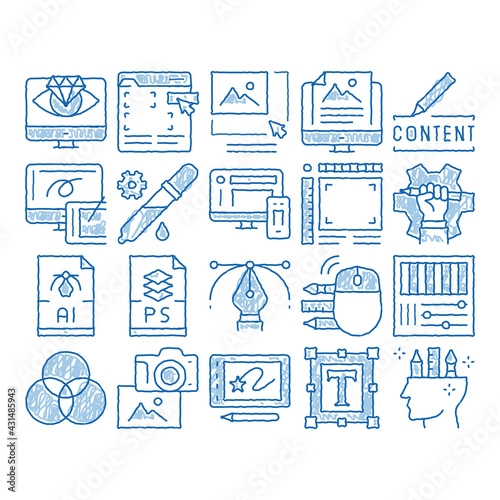 Graphic Design And icon hand drawn illustration