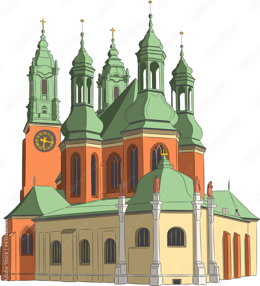 The old cathedral in the city Poznan. The old cathedral in the city Poznan.