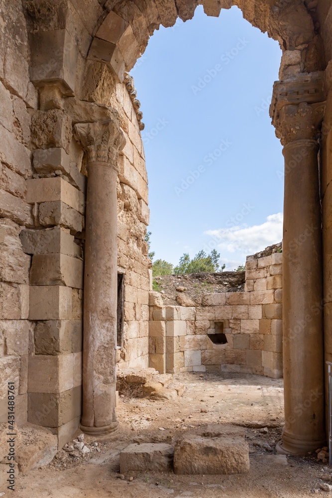 The remains of the church of St. Anne of the Byzantine period in the ruins of the Maresha city, at Beit Guvrin, near Kiryat Gat, in Israel The remains of the church of St. Anne of the Byzantine period in the ruins of the Maresha city, at Beit Guvrin, near Kiryat Gat, in Israel