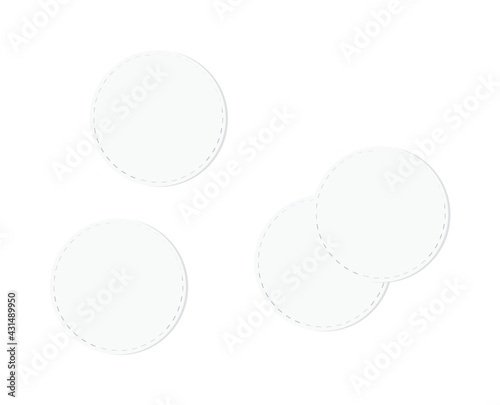Cosmetic cotton pads isolated on white background. Top view