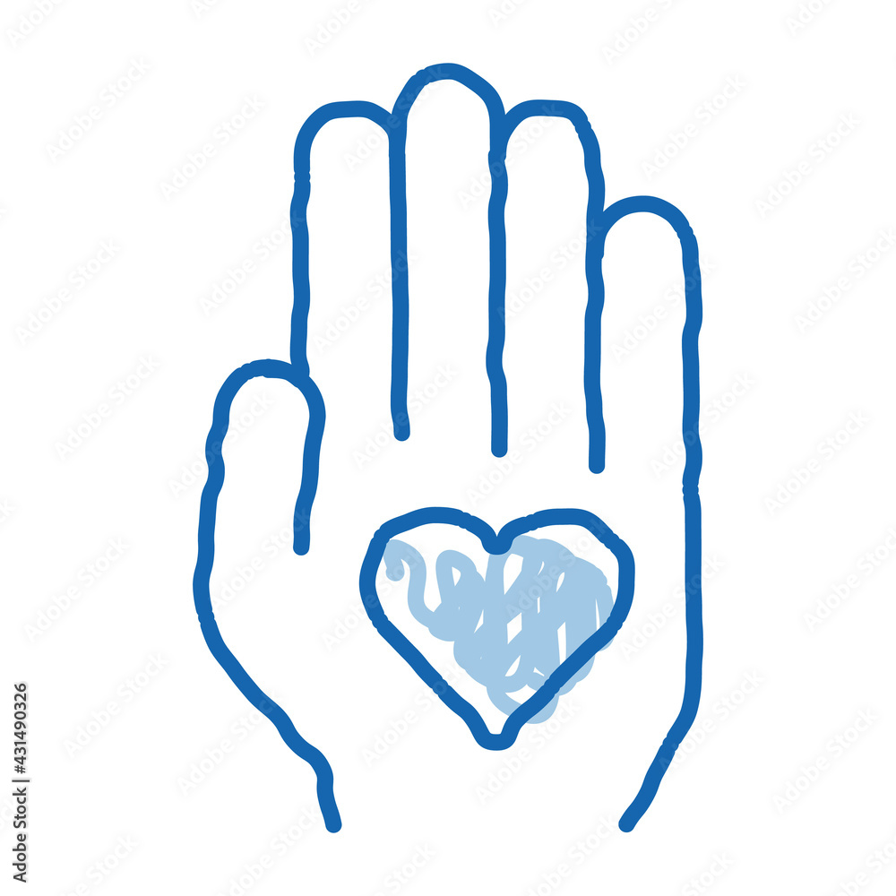 Volunteers Support Hand Love doodle icon hand drawn illustration Volunteers Support Hand Love doodle icon hand drawn illustration
