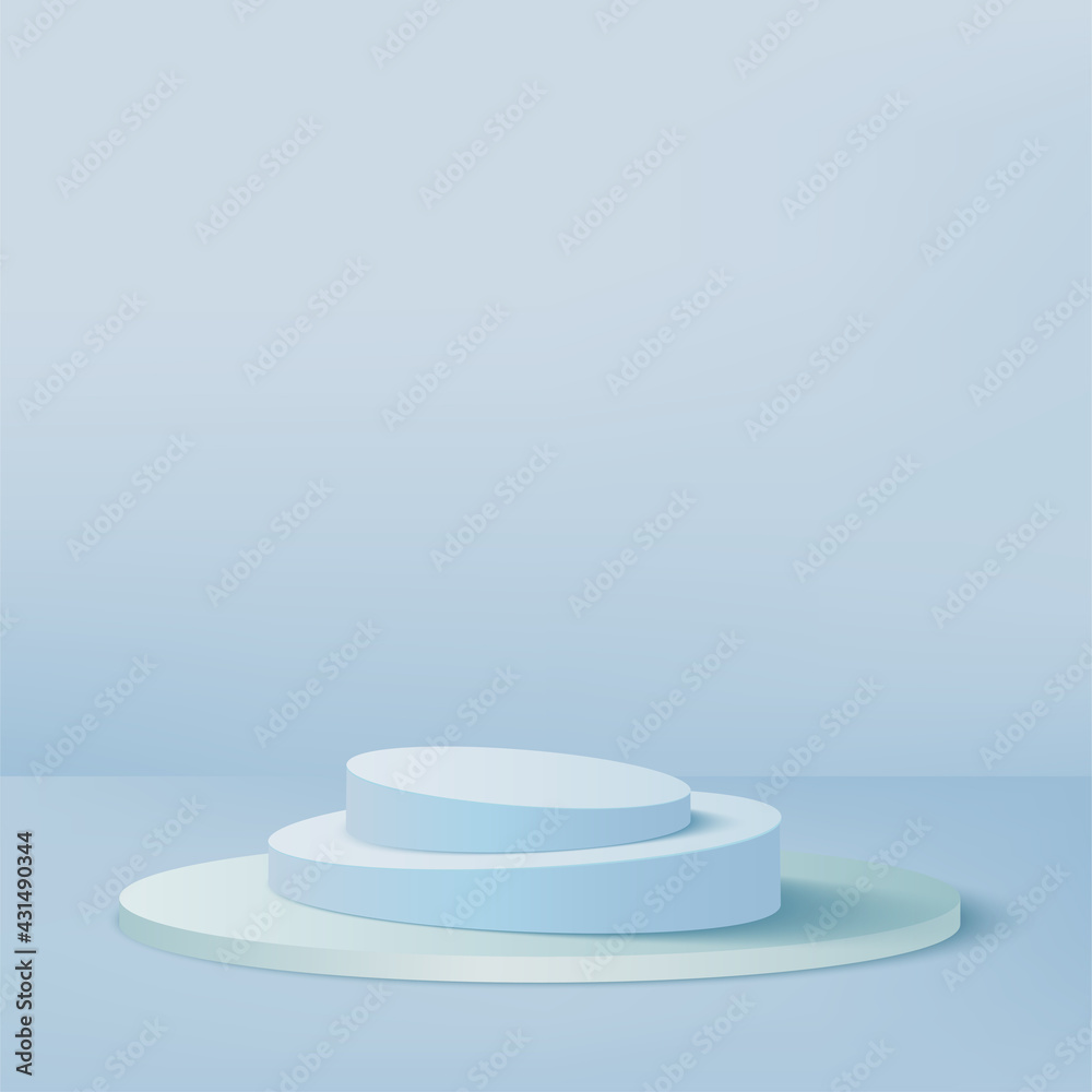 Abstract background with blue color geometric 3d podiums. Vector illustration Abstract background with blue color geometric 3d podiums. Vector illustration