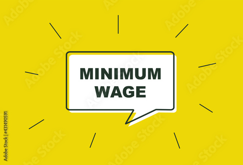 "Minimum Wage" Dialog Box Title. Vector Illustration Template - Salary Concept.