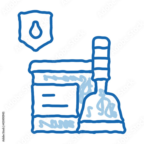 Waterproof Material Cement doodle icon hand drawn illustration