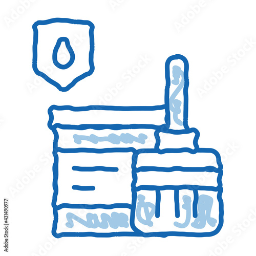 Waterproof Material Paint doodle icon hand drawn illustration