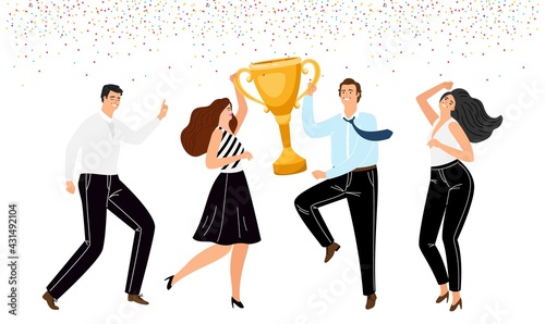 Business team win