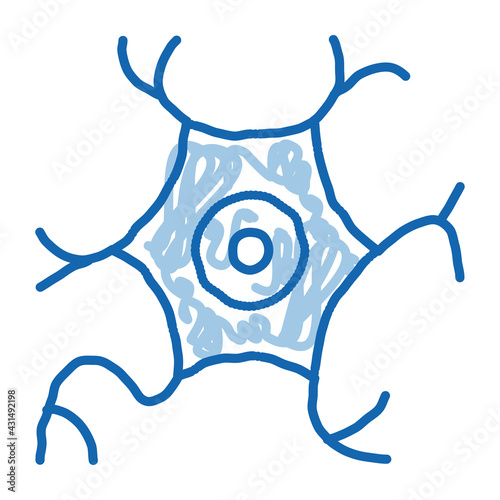 Microscopic Virus Bacterium doodle icon hand drawn illustration