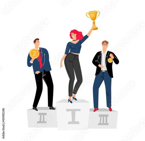 Winner podium vector concept