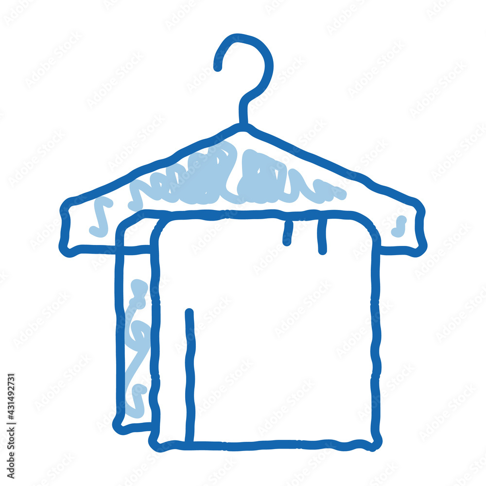 Dress Things On Hanger doodle icon hand drawn illustration Dress Things On Hanger doodle icon hand drawn illustration