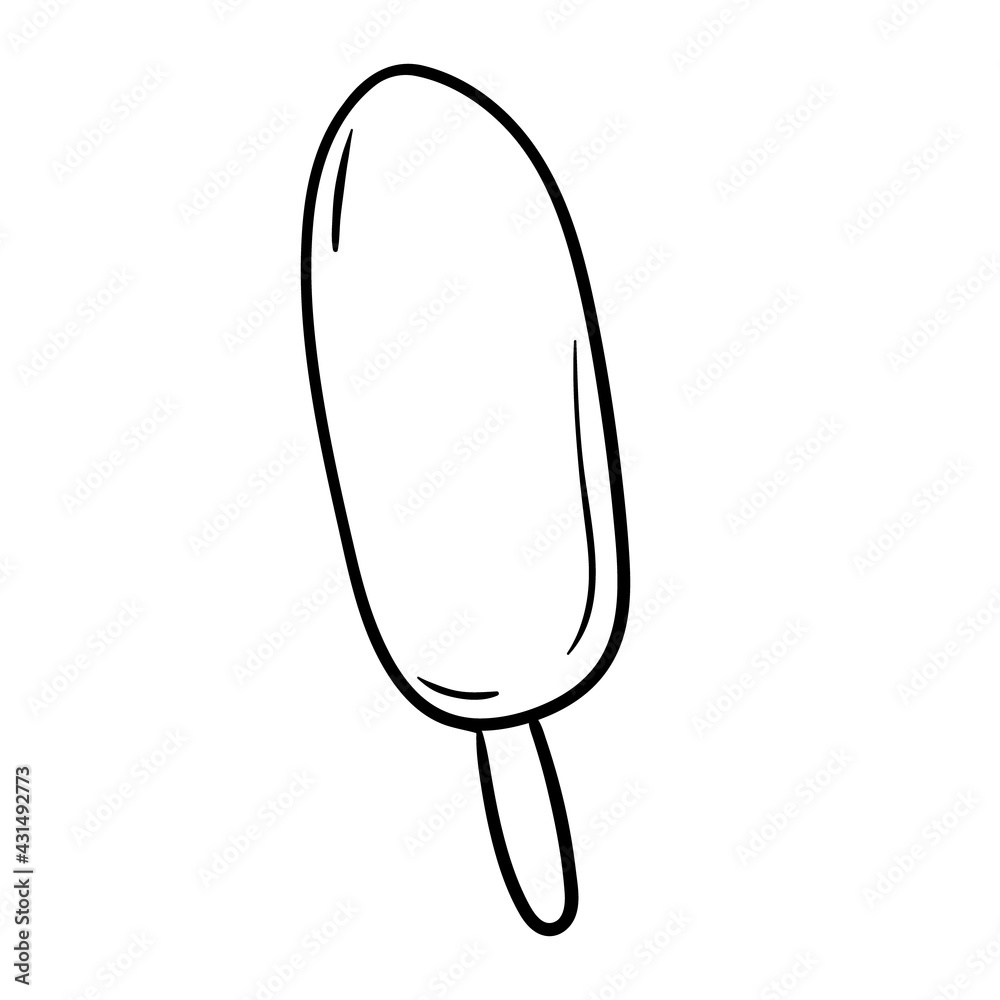 Ice cream hand drawn vector doodle illustration. Cartoon ice cream. Isolated on white background. Summer sweets. Hand drawn simple element Ice cream hand drawn vector doodle illustration. Cartoon ice cream. Isolated on white background. Summer sweets. Hand drawn simple element