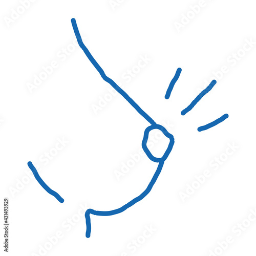Sensitive Breast Symptomp Of Pregnancy doodle icon hand drawn illustration