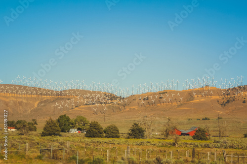 Power generation windmills on the mountains near Palm Springs California, United States of America aka USA