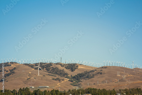 Power generation windmills on the mountains near Palm Springs California, United States of America aka USA
