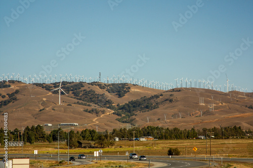 Power generation windmills on the mountains near Palm Springs California, United States of America aka USA