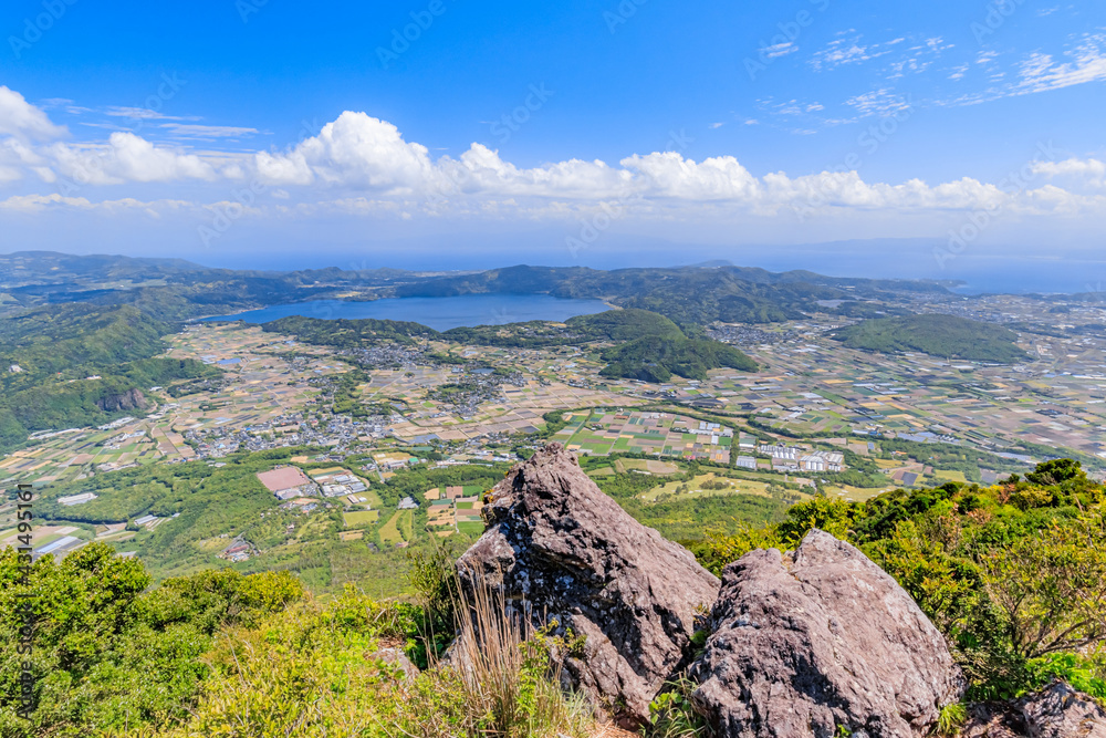 開聞岳山頂から見た景色　鹿児島県指宿市　Scenery seen from the summit of Mt. Kaimondake Kagoshima-ken Ibusuki city　