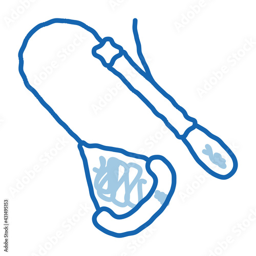 Alpinism Metallic Device With Handle doodle icon hand drawn illustration