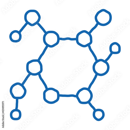 Structure Molecule Medical Biomaterial doodle icon hand drawn illustration
