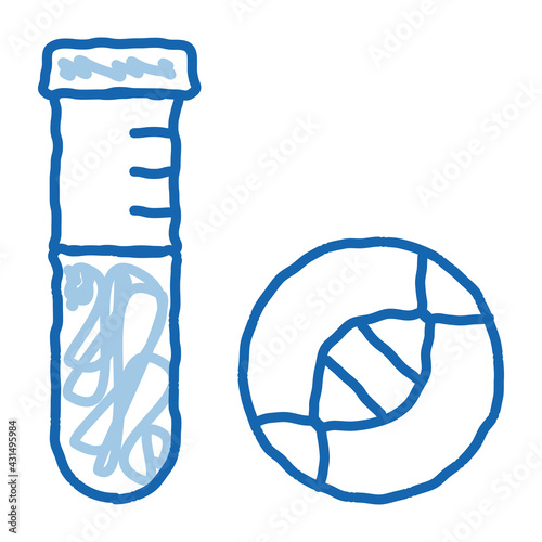 Glass Vial With Liquid Biomaterial doodle icon hand drawn illustration