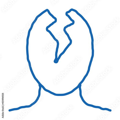 Head Split Pain Man Silhouette Headache Vector