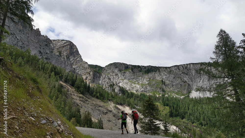 hiking in the mountains