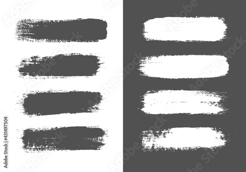 Set of grunge lines. Black and white ink vector brush strokes. Artistic design elements