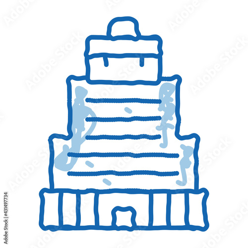 Building Skyscraper Business Center doodle icon hand drawn illustration photo