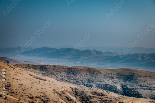 Beautiful landscape in the mountains at summer in daytime. Mountains at the sunset time. Azerbaijan, Caucasus.