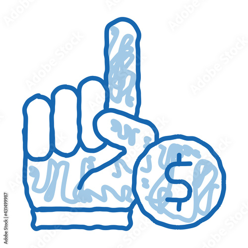Wallpaper Mural Hand Sign Money Betting And Gambling doodle icon hand drawn illustration Torontodigital.ca