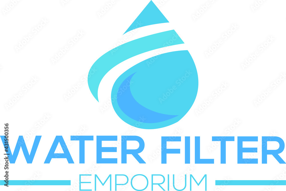 Water Filter logo for aqua, drop, fresh, mineral.