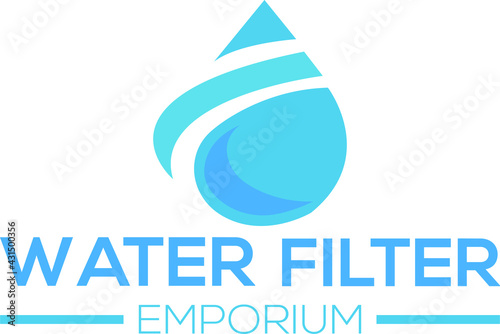 Water Filter logo for aqua, drop, fresh, mineral.