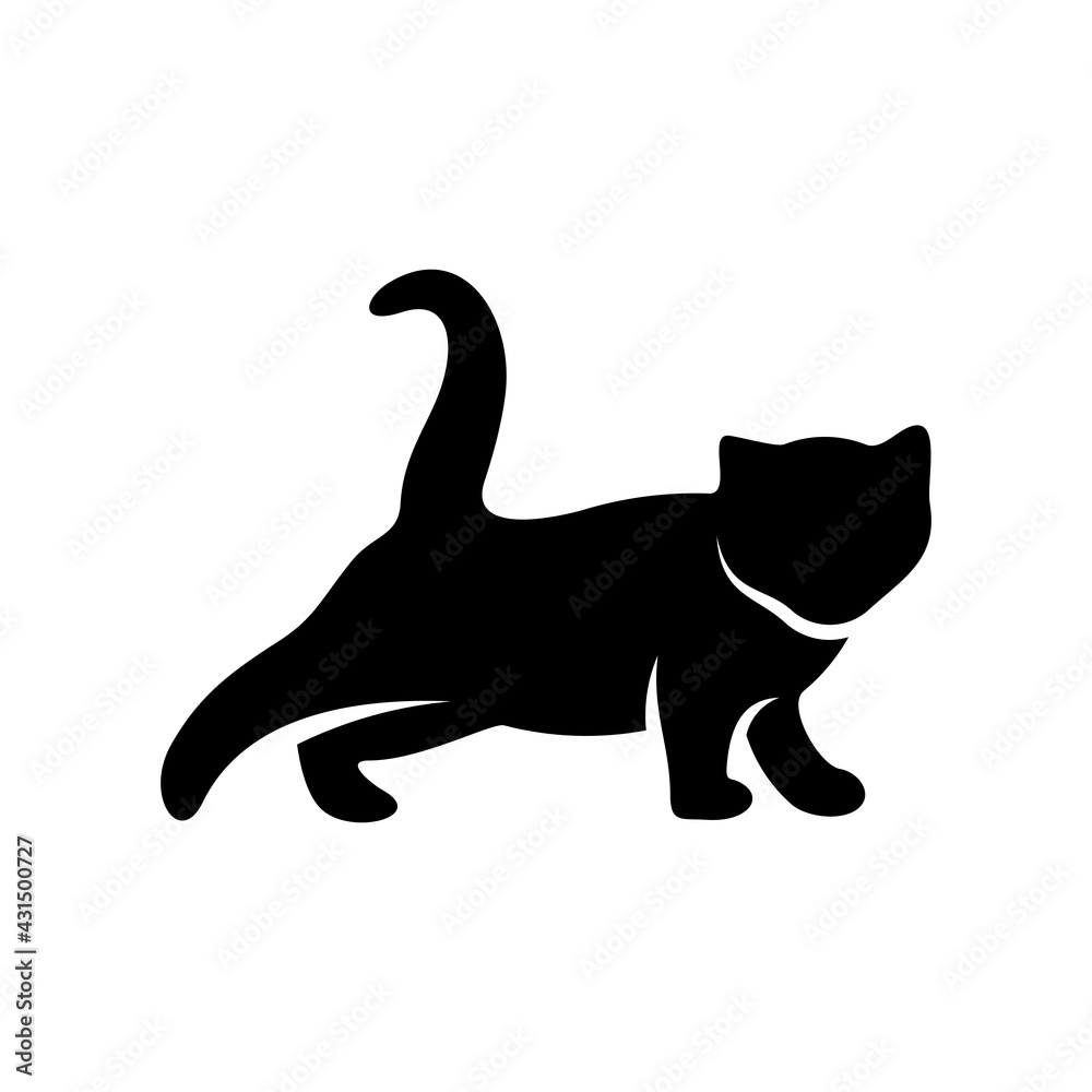 Fototapeta premium Silhouette cat vector illustration design