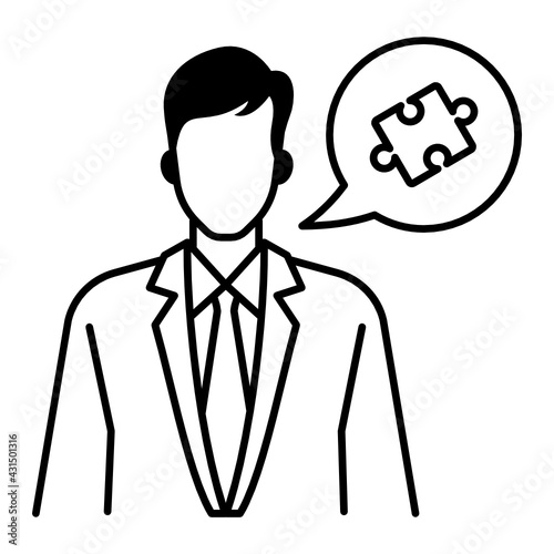 Problem Solvers Staff members Concept, hrm symbol on white background, Employee as Puzzle Jigsaw Vector Color Icon Design, Business character stock illustration