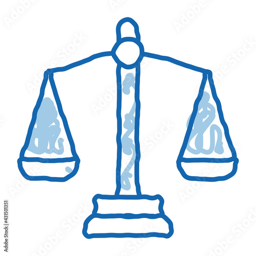 Female Witness Law And Judgement doodle icon hand drawn illustration