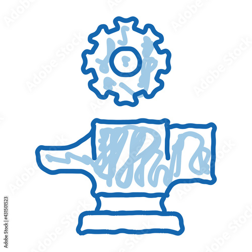 Spare Parts for Production Metallurgical doodle icon hand drawn illustration