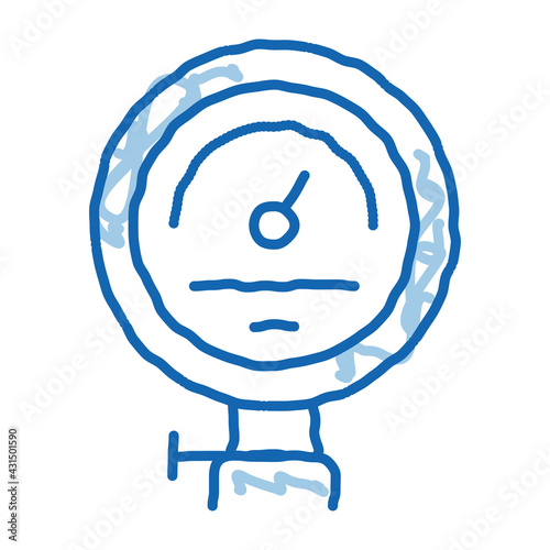 Power Counter Metallurgical doodle icon hand drawn illustration