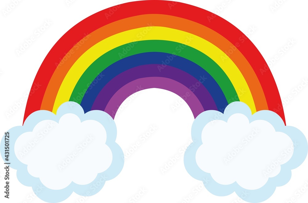 Vector illustration of a rainbow with clouds Vector illustration of a rainbow with clouds