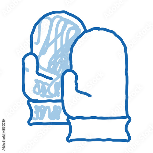 Factory Protective Gloves Metallurgical doodle icon hand drawn illustration