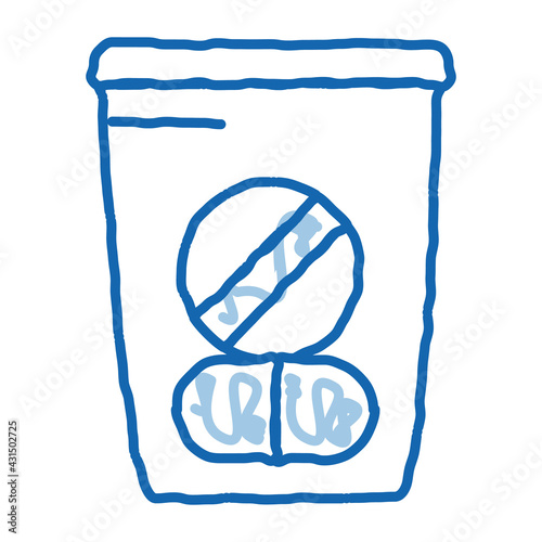 Medicine Bag Supplements doodle icon hand drawn illustration