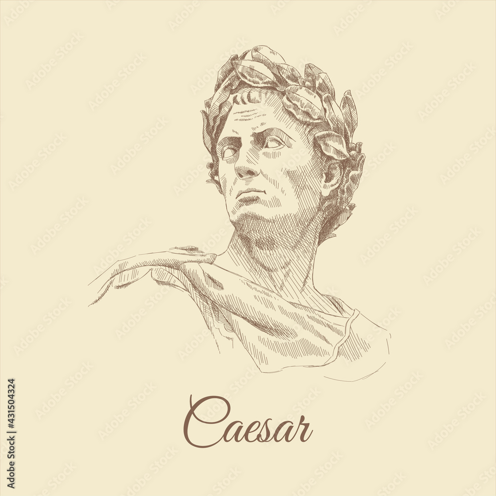 julius caesar head wreath