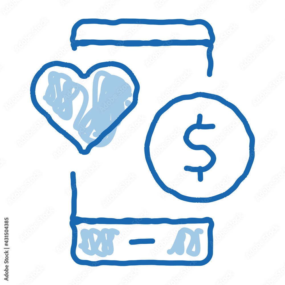 Money doodle icon hand drawn illustration Money doodle icon hand drawn illustration