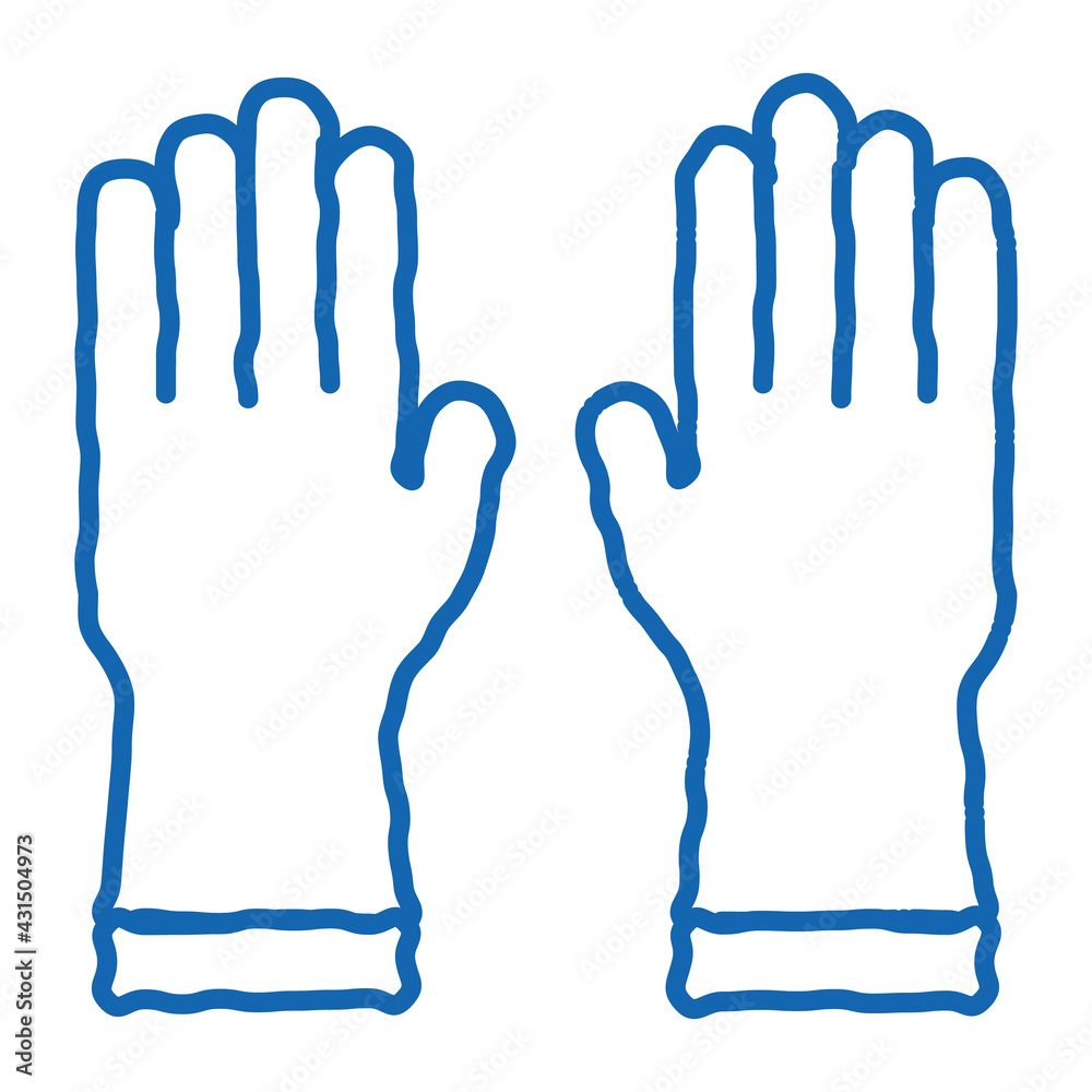 Protective Gloves doodle icon hand drawn illustration Protective Gloves doodle icon hand drawn illustration